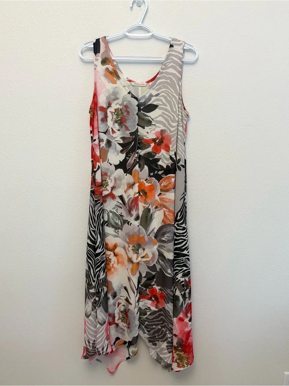 Soft Surroundings Seraphina Womens Floral Chiffon Lined Maxi Dress Size M